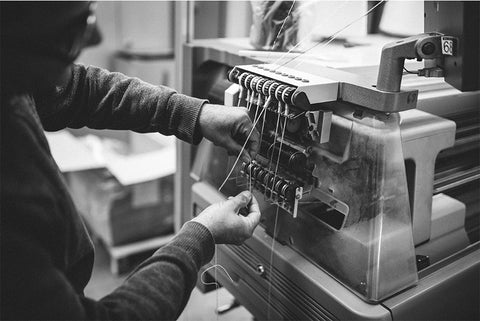 yarns spindle knitting machine set up