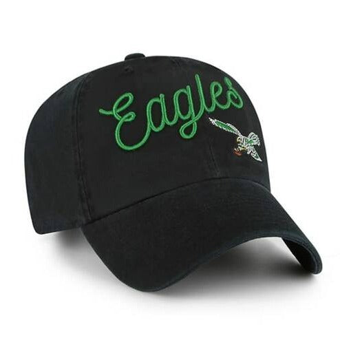 PHILADELPHIA EAGLES CLASSIC LOGO DAD HAT BLACK City Blue