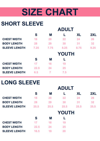Youth Large Size Chart