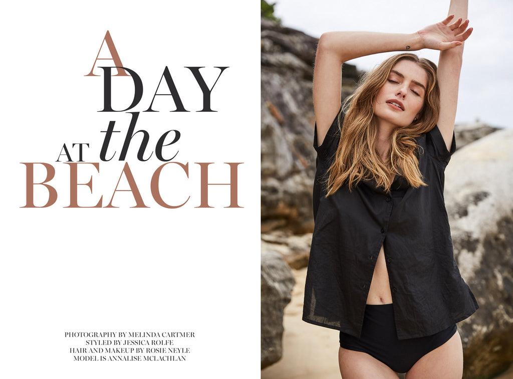 The UNDONE a day at the beach editorial wearing Matteau Swim