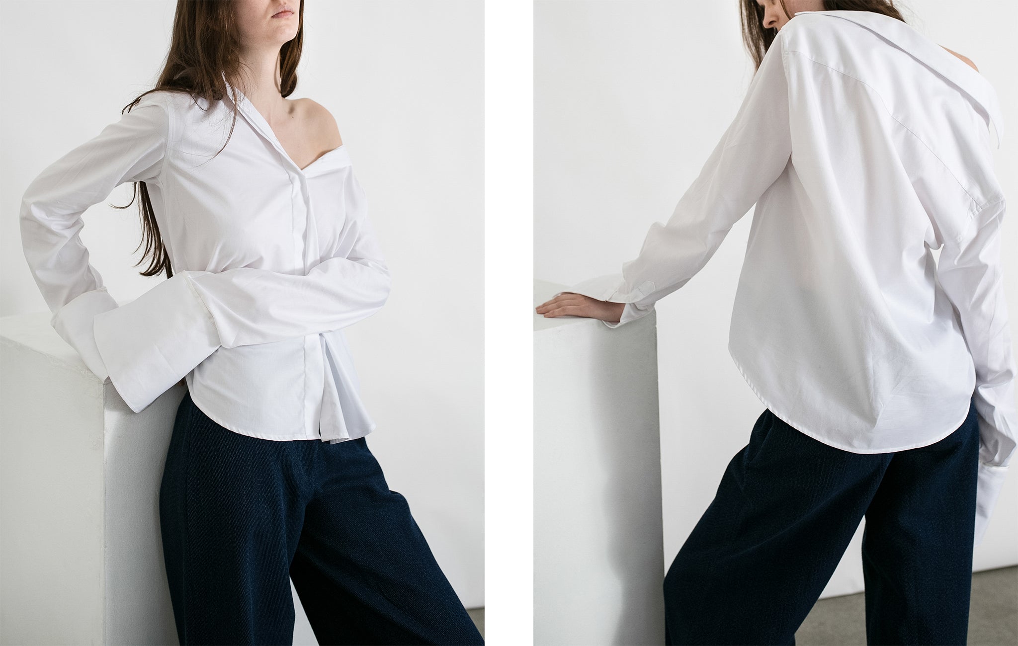 Styling Anna Quan Shirting off the shoulder