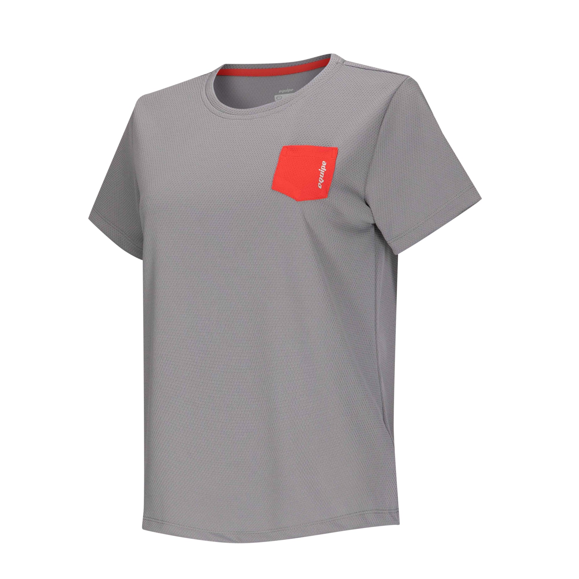 Equipe Women's Ladies Basic Shirt with Contrast Pocket Grey/Red