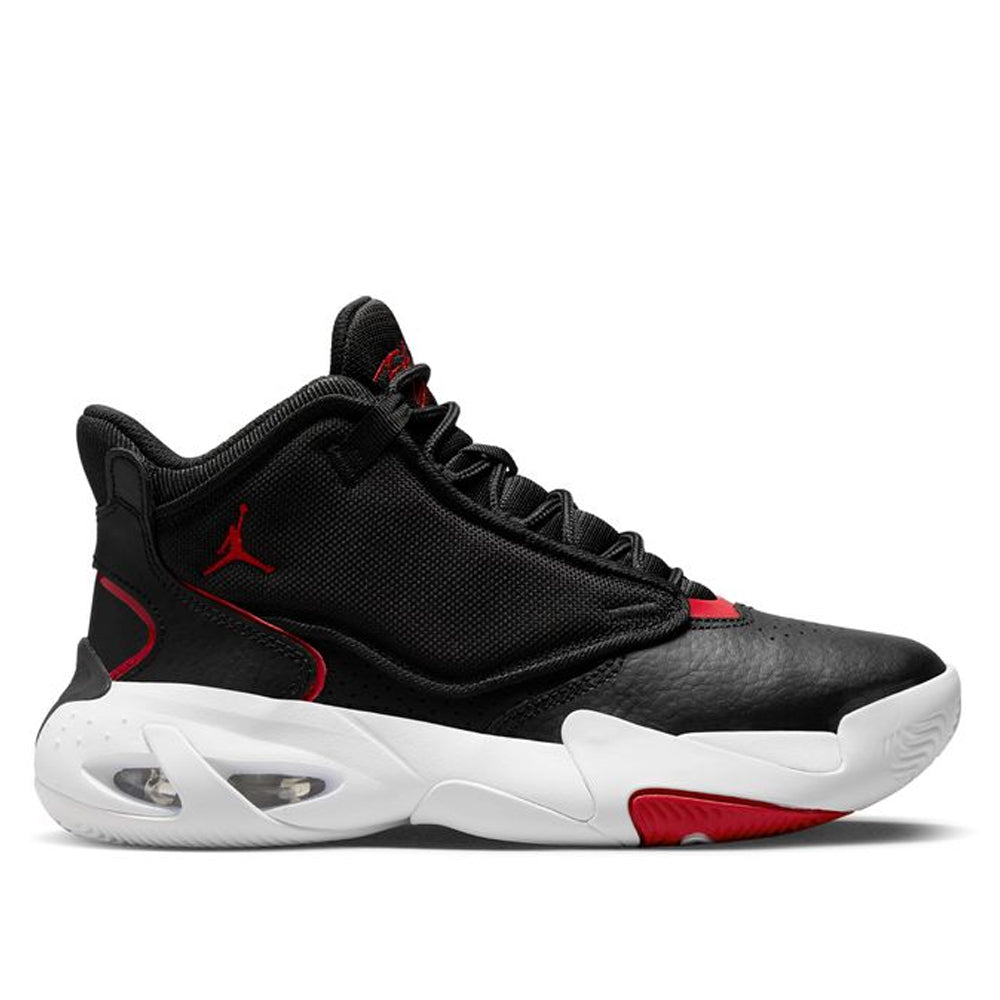 black and red jordan basketball shoes