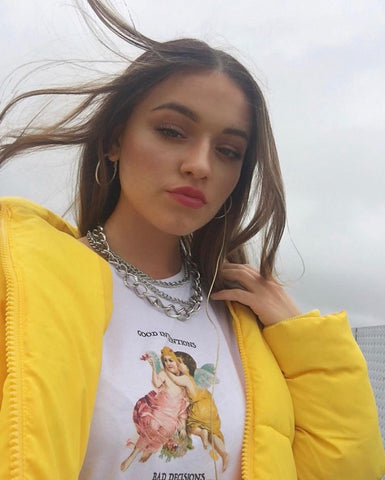 Emily Middlemas wears Petals and Peacocks T-Shirt