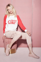 Wildfox Cherry Coke Contrast Fiona Crew as seen on Lucy Fallon
