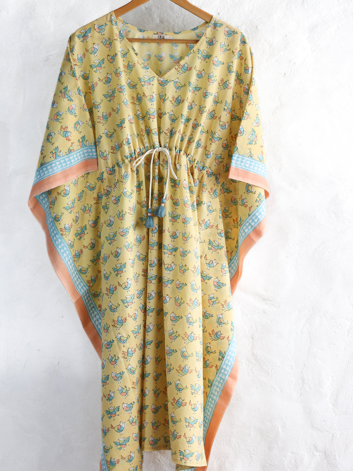 Kaftan- Birdies in Yellow