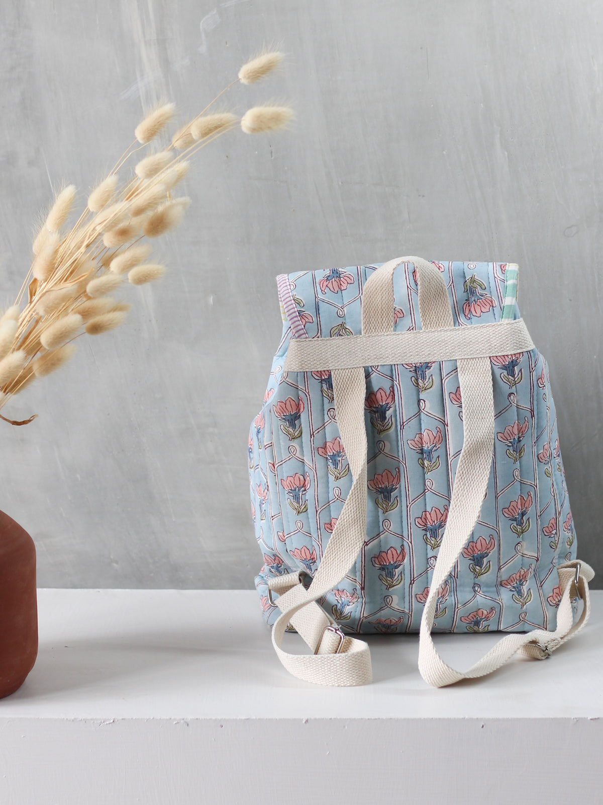 KIDS -SKY-BLUE FLOWER JAAL BAG