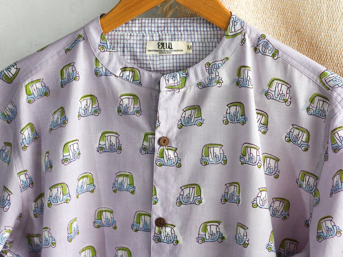 SHIRT - Autorickshaw in pastel Purple