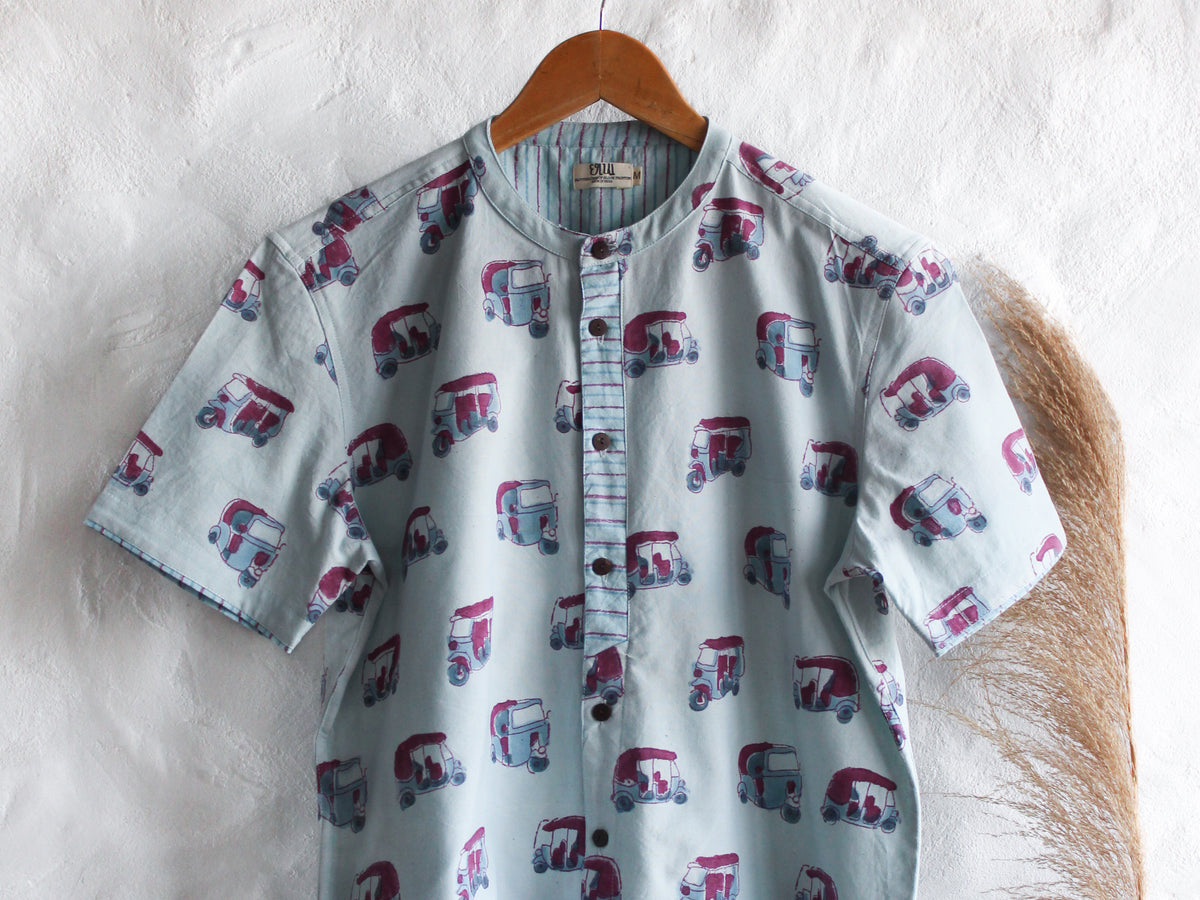 SHIRT -Auto-Rickshaw in Light Blue