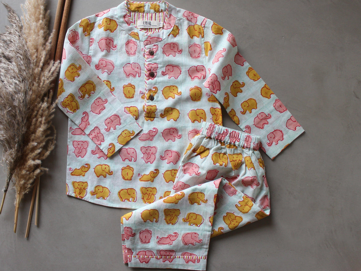 Unisex Kids Pajama - Candy Elephants - CHHAPA