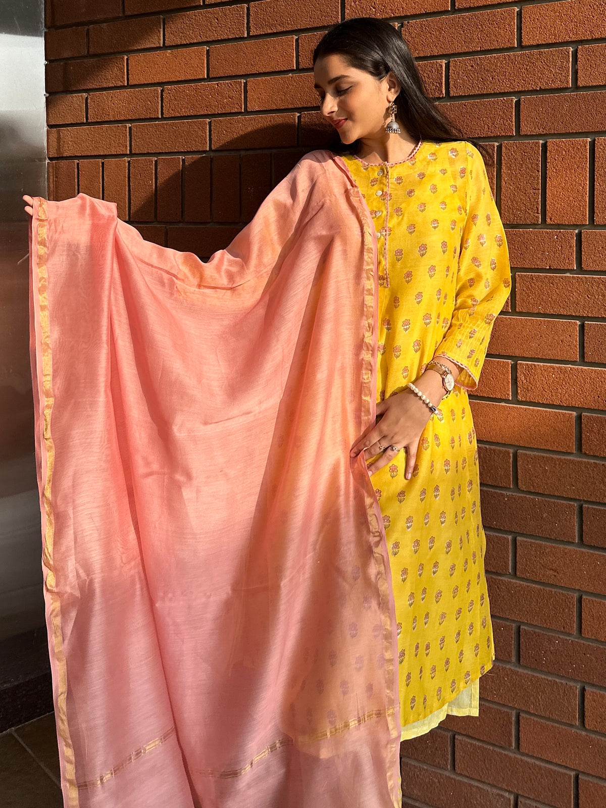 TUSCAN SUN - Chanderi Kurta, Pant & Dupatta Set