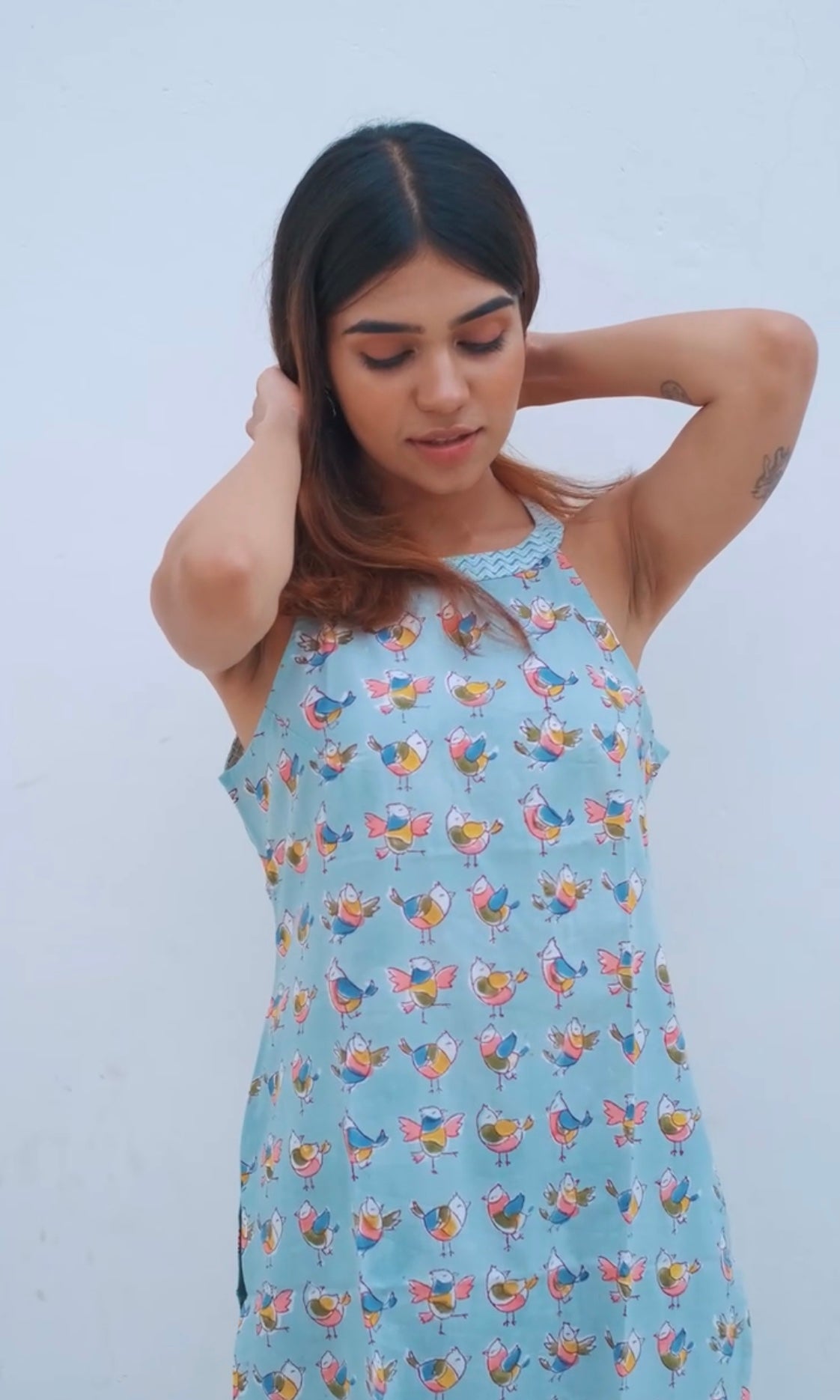 Skyblue Birdie Kurta