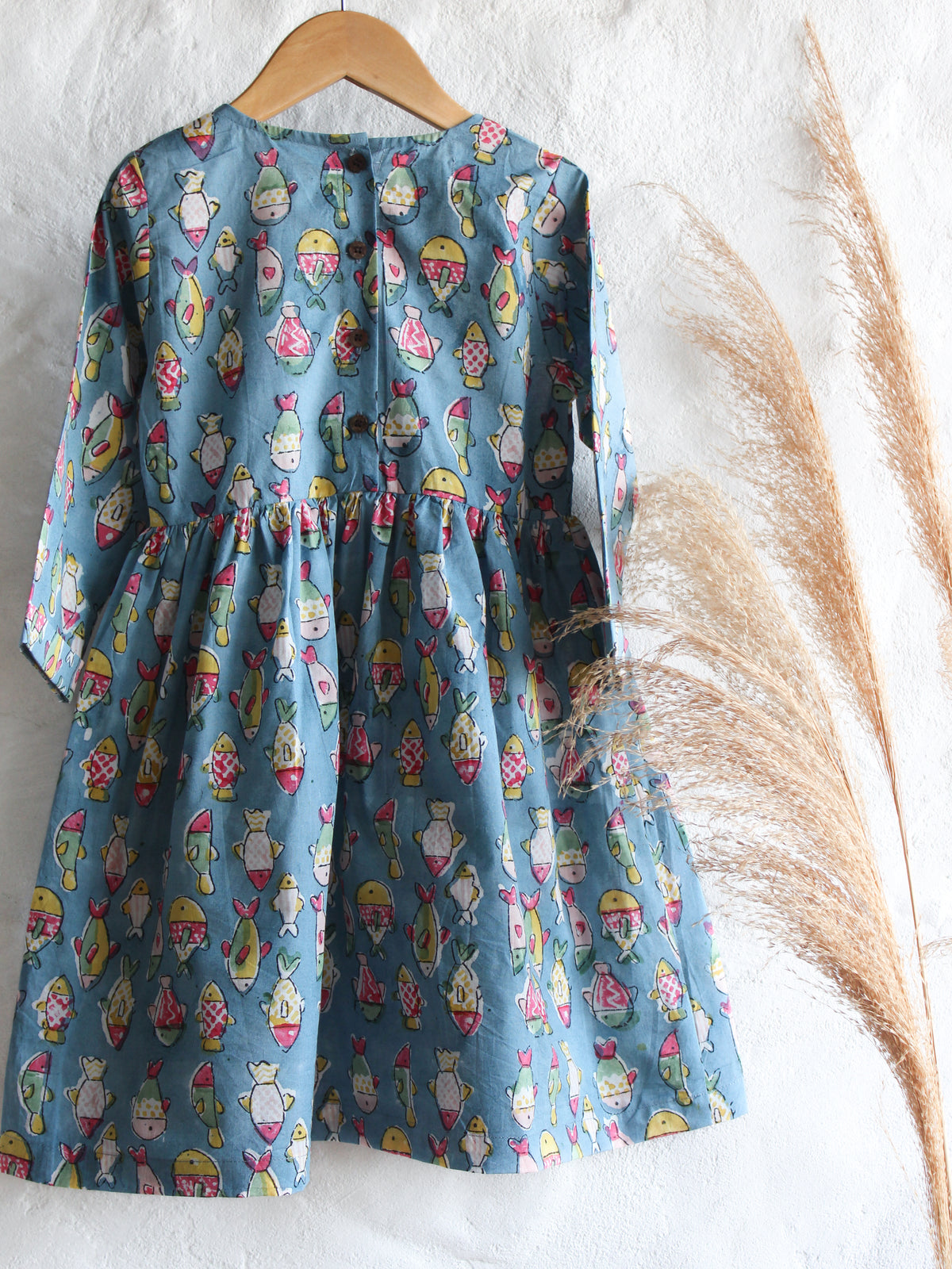 KIDS BLUE FISH DRESS