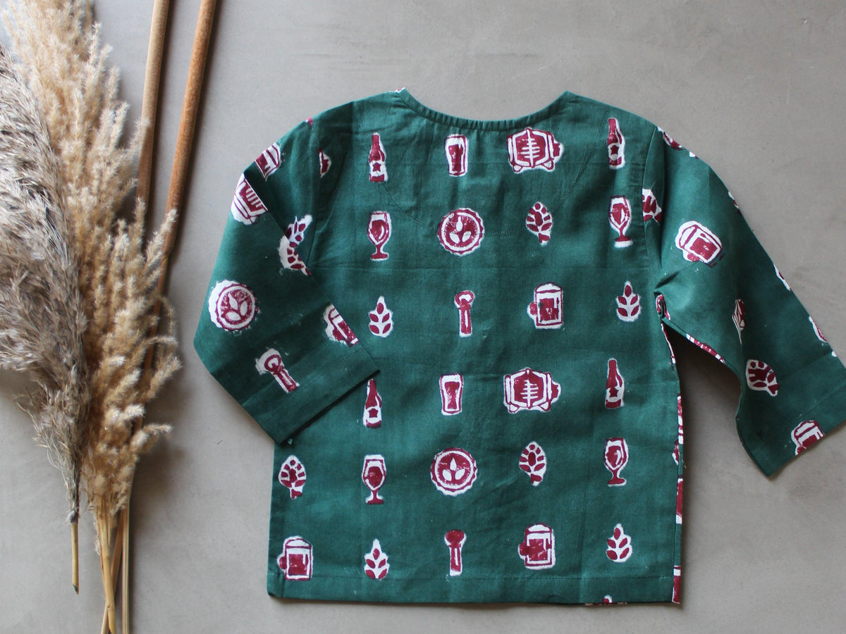 Green Kurta Shirt - CHHAPA