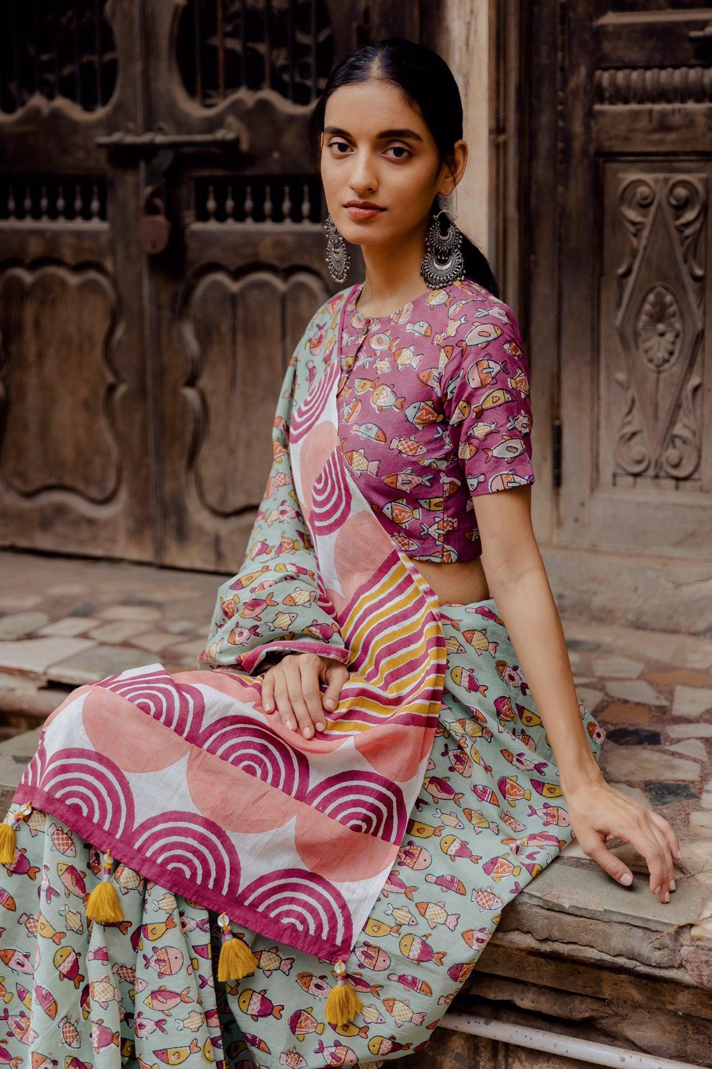 SAREE - Mint Candy Finny Tribe