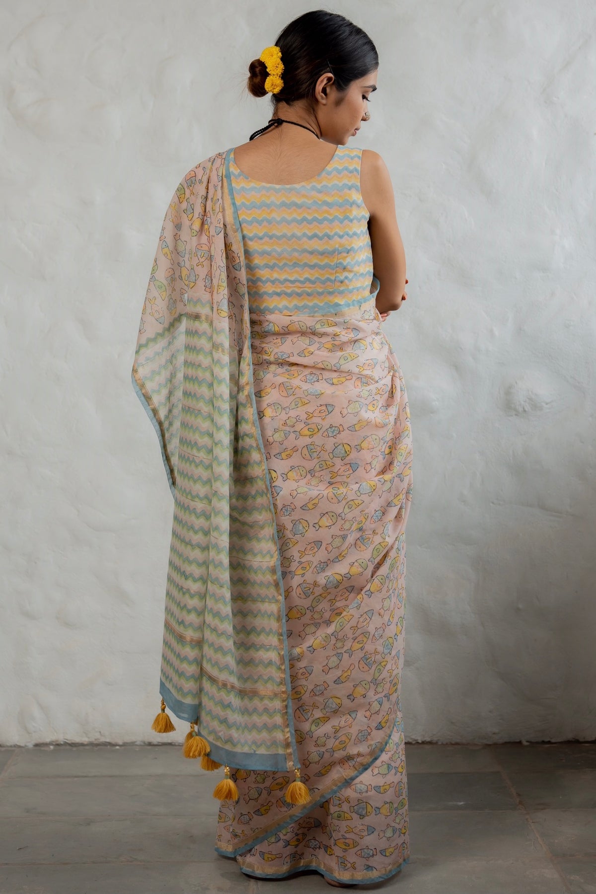 WORLD OF FISH - Chanderi Saree