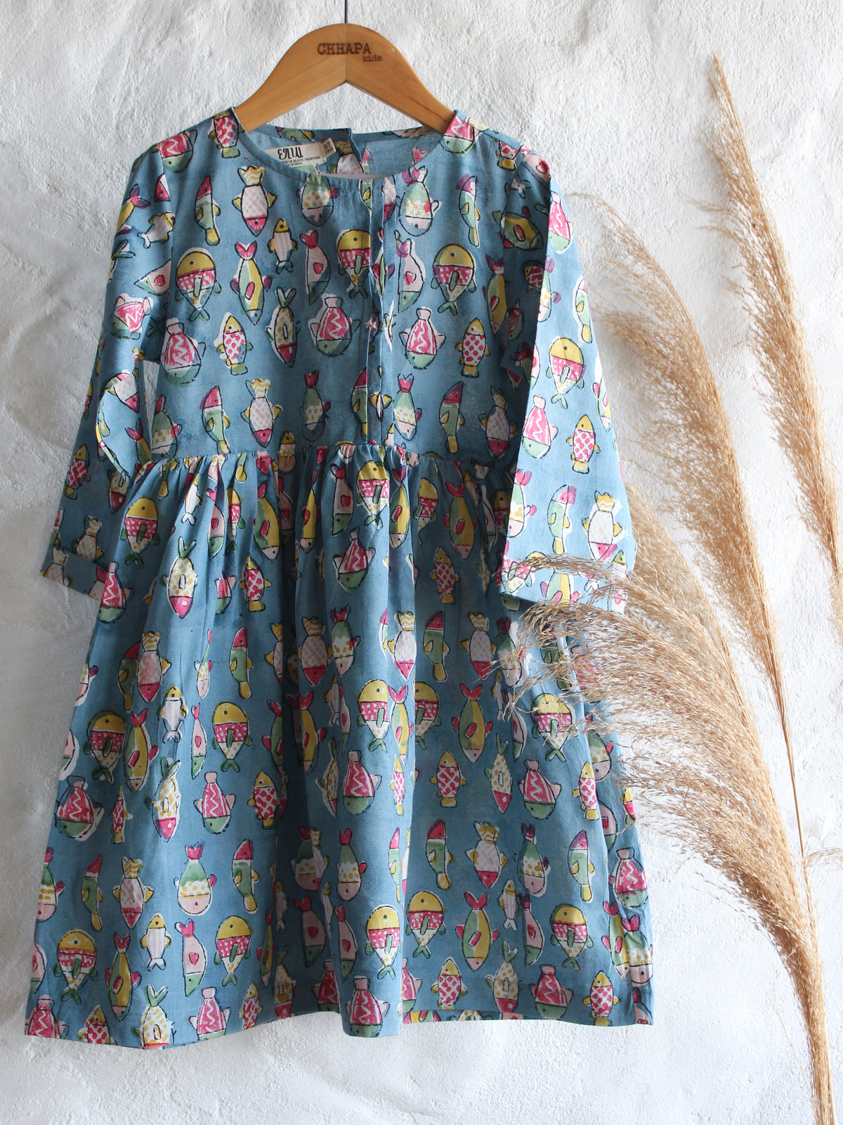 KIDS BLUE FISH DRESS