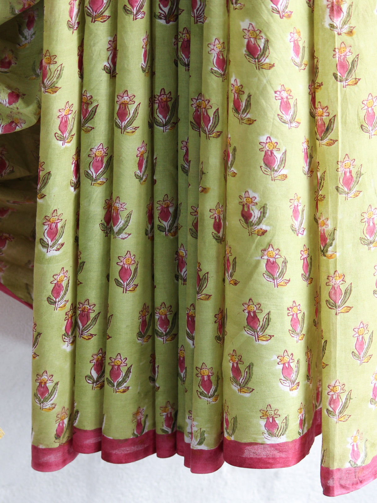 PISTACHIO ANAAR BUTTI - Mul Cotton Saree