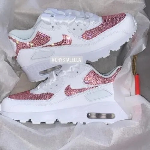 womens nike air max 90 rose gold with swarovski crystals