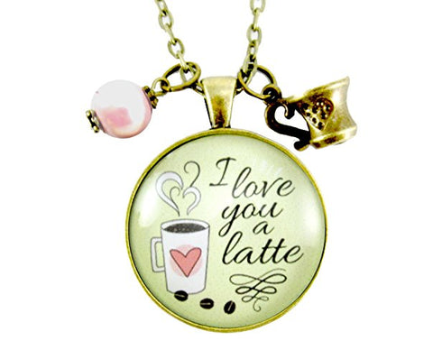 I love you a latte necklace