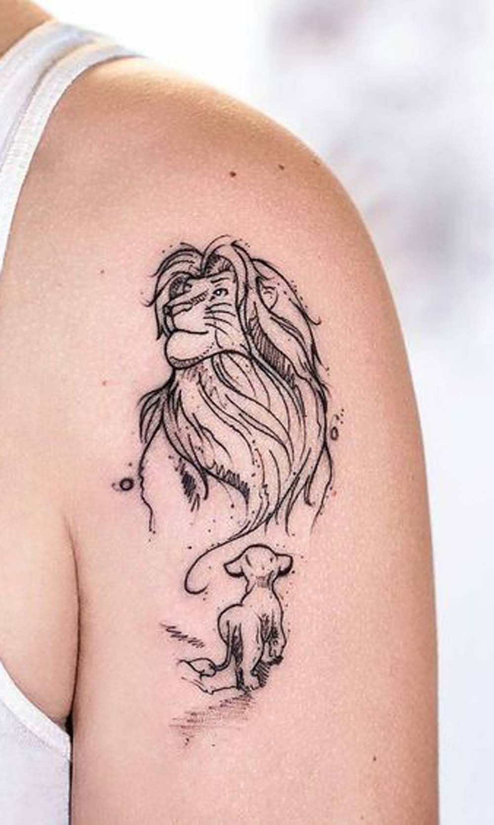Lion King Simba Mufasa Arm Shoulder Tattoo Ideas for Women -  ideas de tatuaje de brazo de león para mujeres - www.MyBodiArt.com