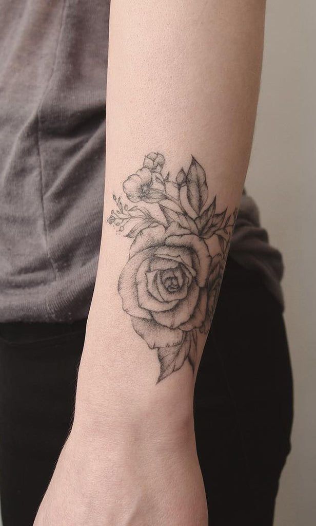 Beautiful Black Rose Wrist Tattoo Ideas for Women - www.MyBodiArt.com