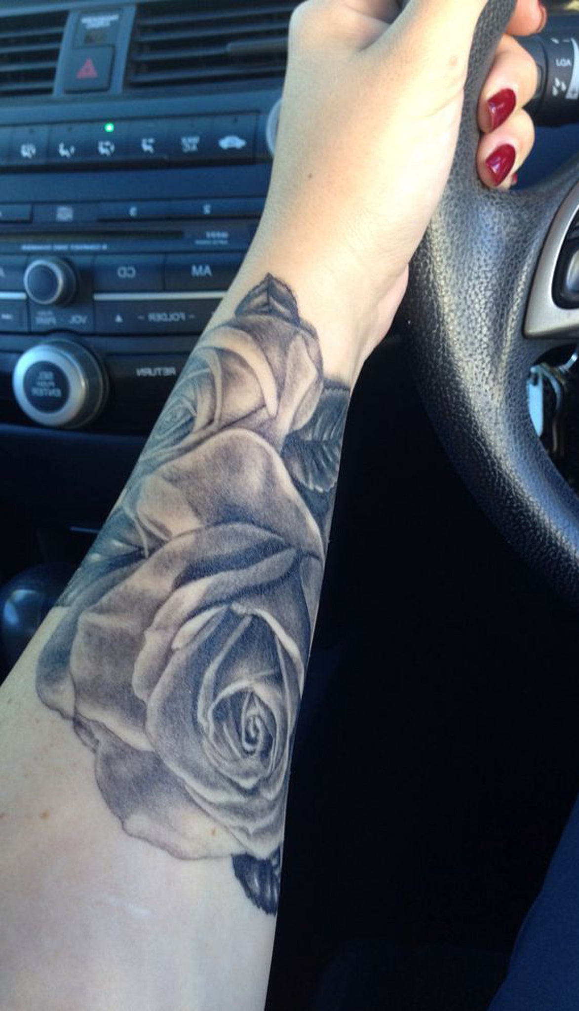 Vintage Black Rose Inner Forearm Tattoo Ideas for Teenagers for Teen Girls - Crystal Heart Arm Sleeve Tat -  tatuaje de antebrazo rosa negro - www.MyBodiArt.com