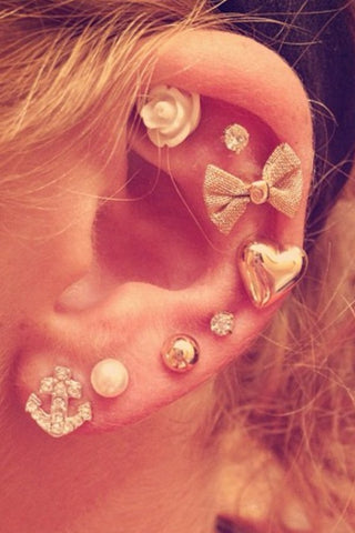 Cute Ear Piercing Ideas for Helix, Cartilage, Lobe