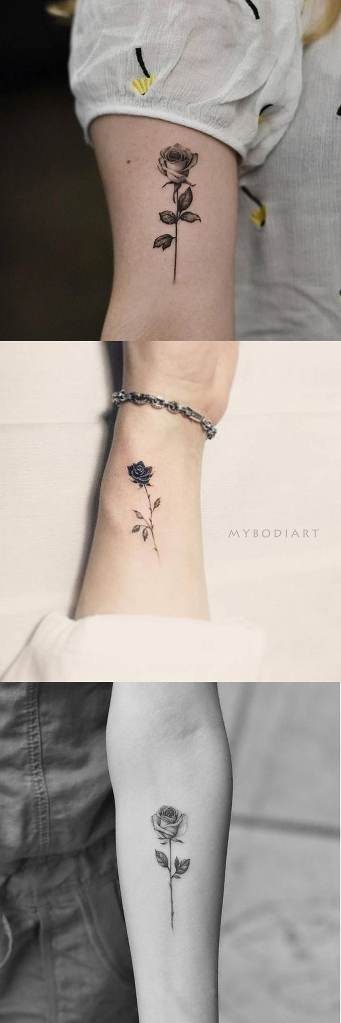 Popular Vintage Black Rose Wrist Arm Tattoo Ideas for Women -  Ideas de tatuaje de brazo de rosa negro vintage para mujeres - www.MyBodiArt.com 