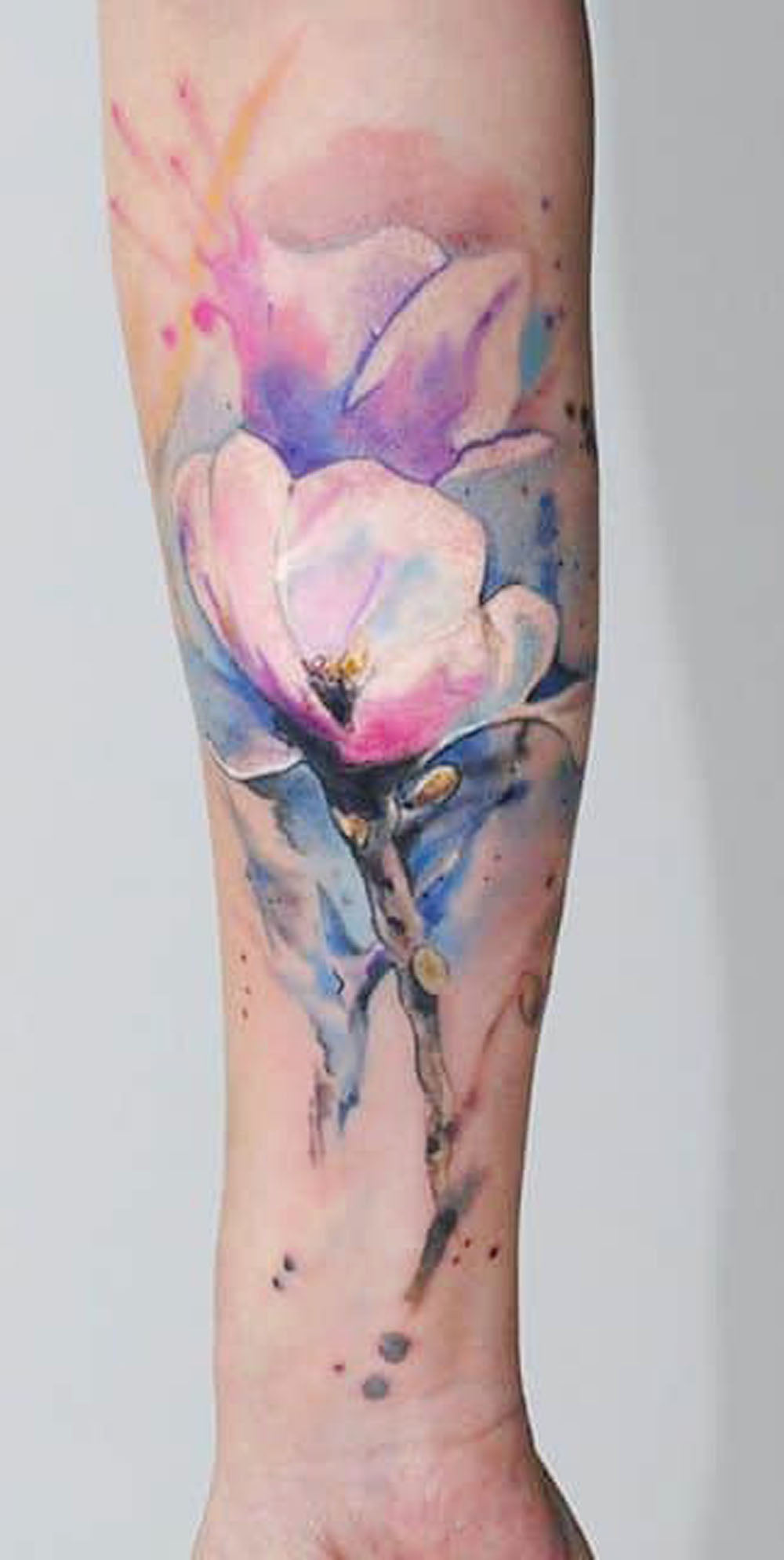 Beautiful Watercolor Jasmine Flower Forearm Arm Sleeve Tattoo Ideas for Women -  ideas de tatuaje de manga de brazo de flor - www.MyBodiArt.com