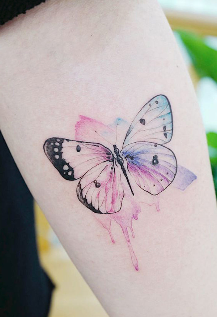 Beautiful Watercolor Butterfly Forearm Tattoo Ideas for Women -  Hermosas acuarelas mariposa antebrazo tatuaje Ideas para mujeres - www.MyBodiArt.com 