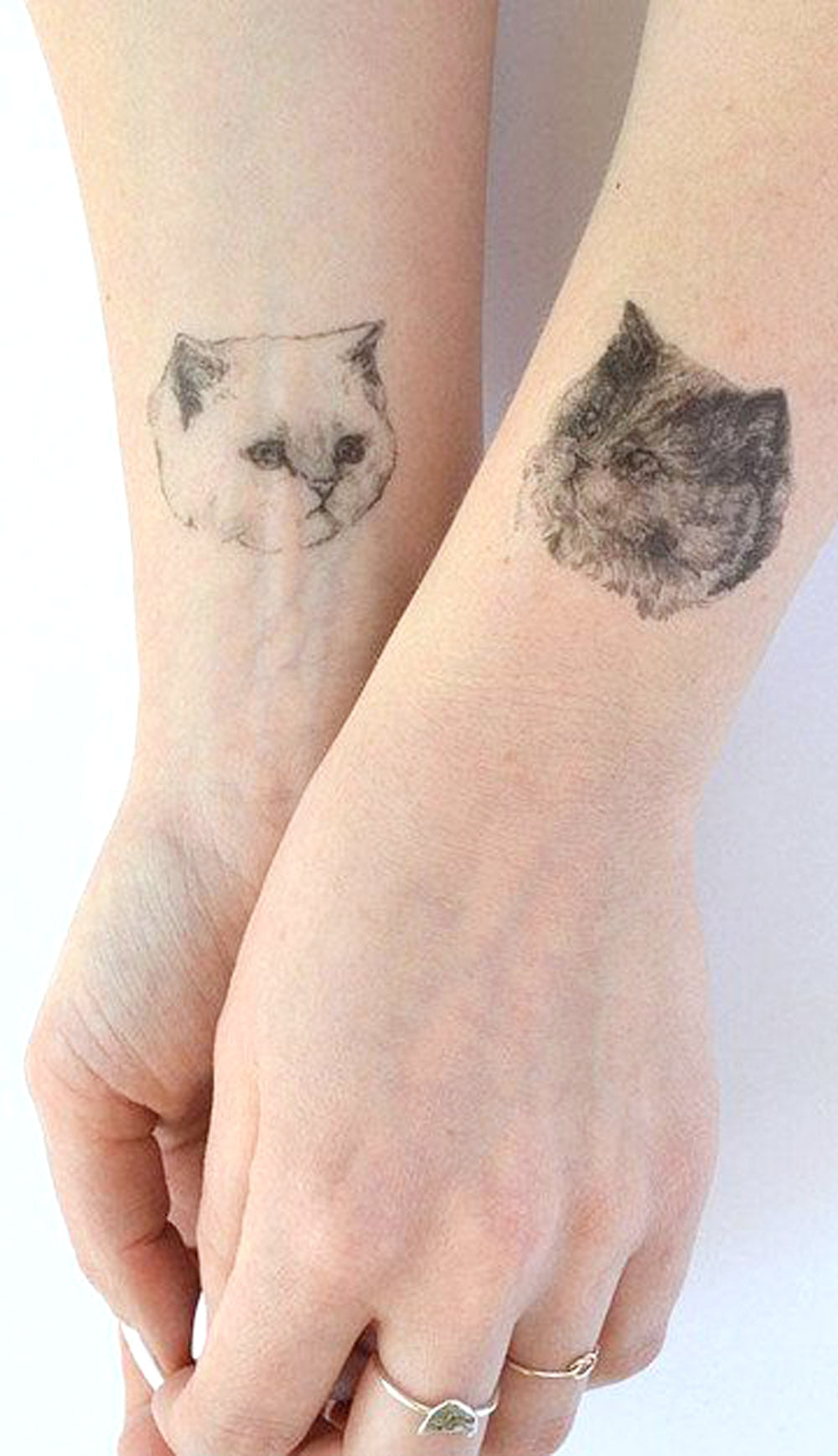 Realistic Kitty Cats Wrist Tattoo Ideas for Women - Kitty Lovers Arm Tat -  Ideas de tatuaje de muñeca de gato para mujeres - www.MyBodiArt.com