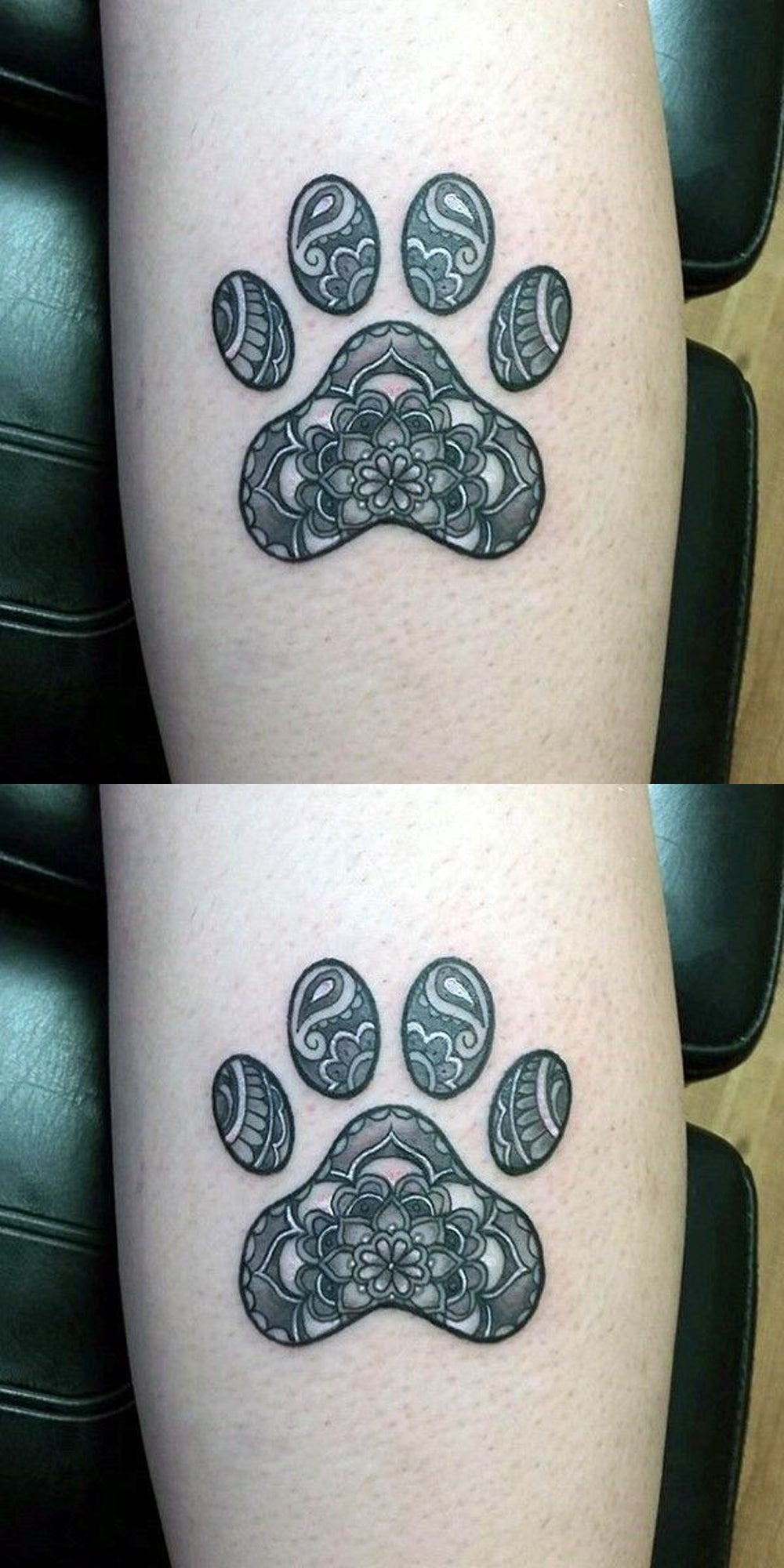 Mandala Dog Paw Print Forearm Tattoo Ideas for Women -  pata de perro imprimir ideas de tatuaje de antebrazo - www.MyBodiArt.com 