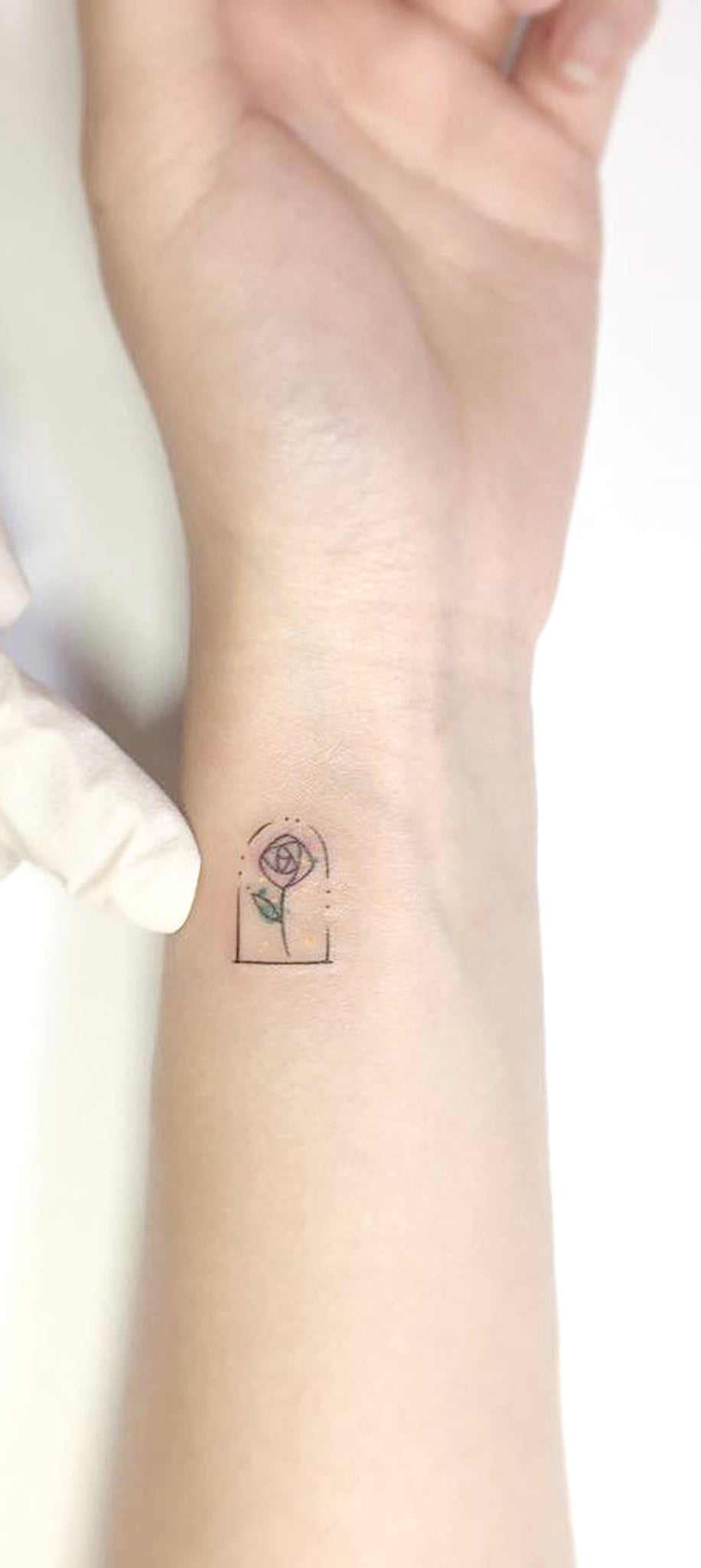 Small Flower Wrist Tattoo Ideas - Beauty and the Beast Disney Watercolor Rose Arm Tatouage - www.MyBodiArt.com 