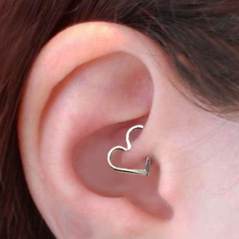 Wired Heart Ear Piercing for Tragus Piercing Ideas at MyBodiArt