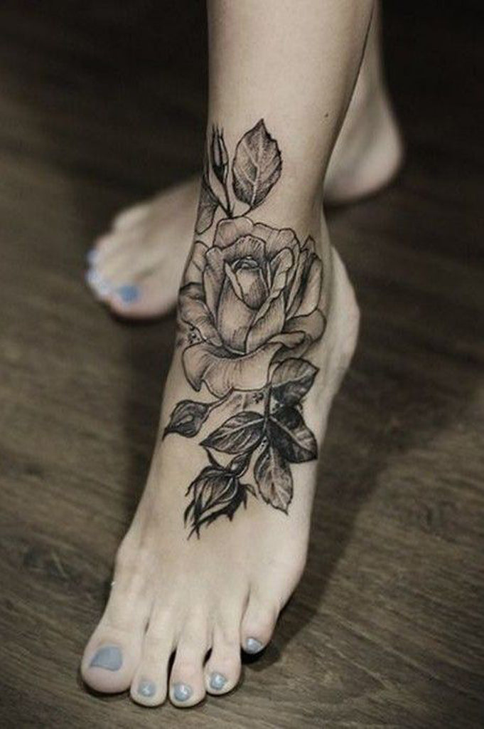 Rose Foot Tattoo - MyBodiArt.com