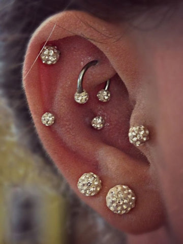 Ferido Ball Cartilage Piercing Jewelry, Shamballa Helix Piercing, Tragus Piercing, Conch Earring