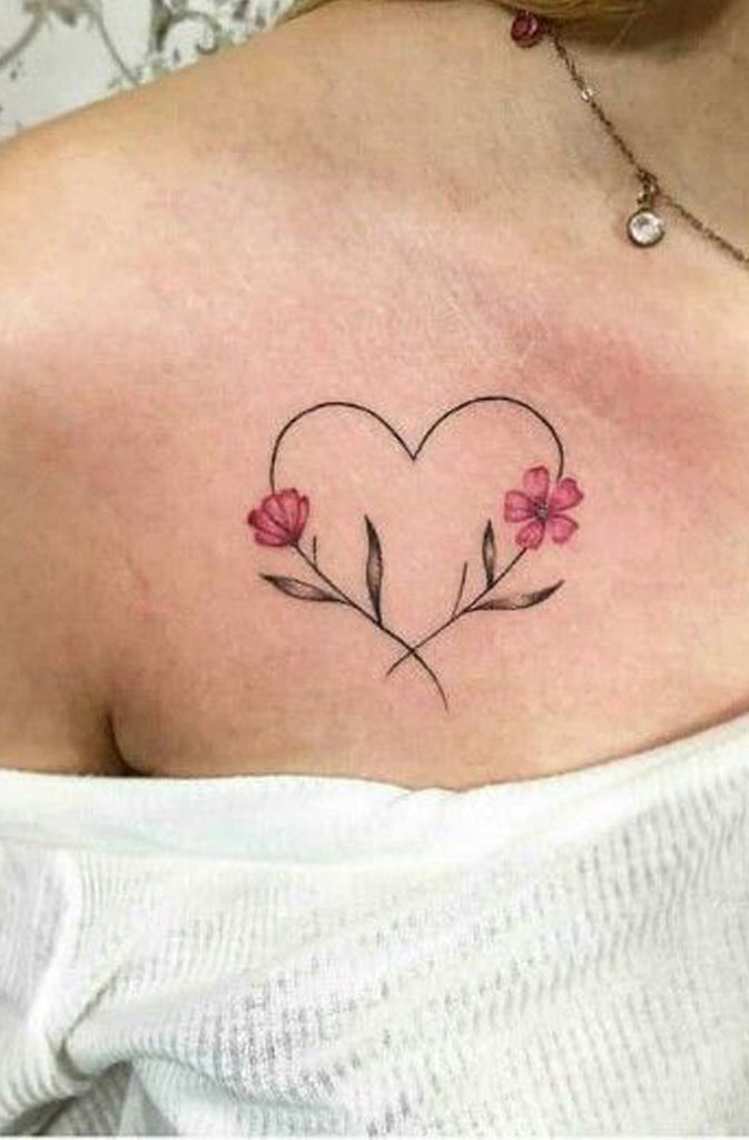Heart Rose Watercolor Rose Tattoo Ideas for Women -  Ideas de tatuaje de flores para mujeres - www.MyBodiArt.com