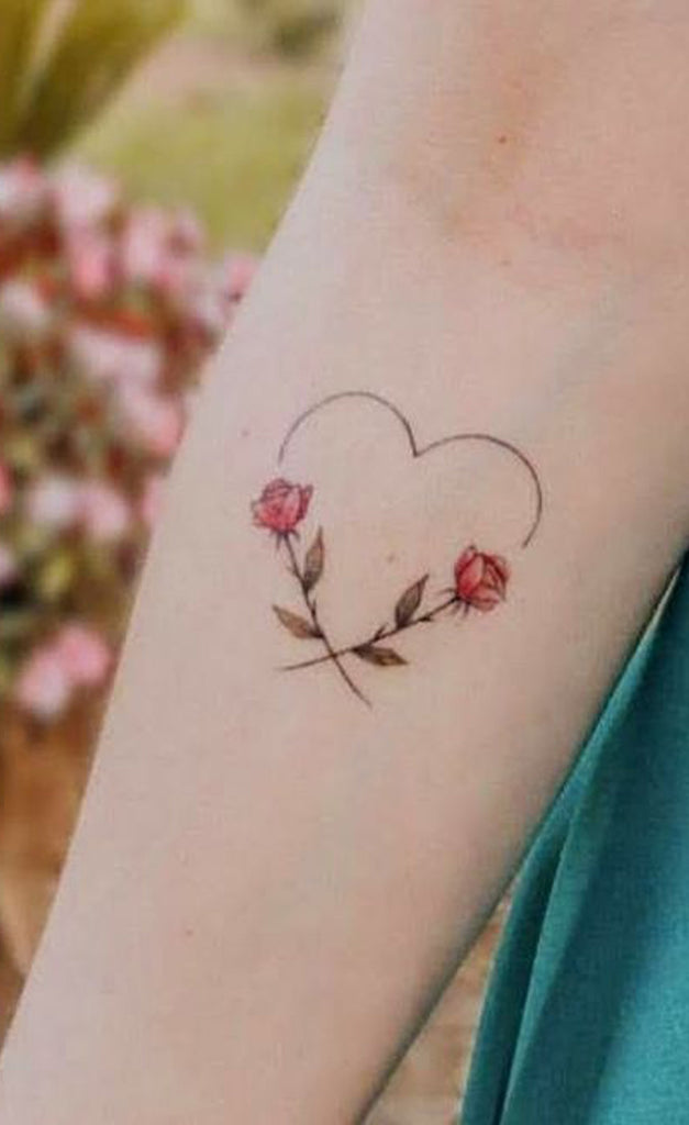 Cute Heart Line Floral Flower Forearm Tattoo Ideas for Women -  Ideas de tatuaje de flores para mujeres - www.MyBodiArt.com