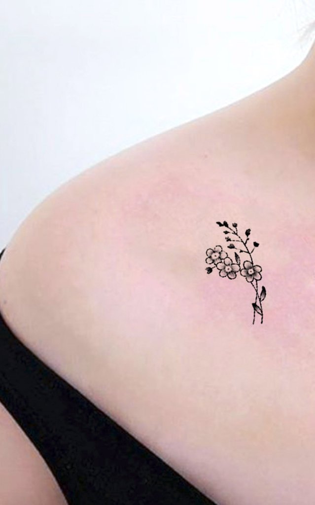 Cute Small Wild Flower Rose Shoulder Tattoo Ideas for Women - www.MyBodiArt.com #tattoos