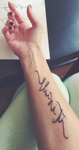 Quote Script Forearm Tattoo Ideas - Cursive Writing Arm Tat -  ideas de tatuaje brazo brazo para mujeres - www.MyBodiArt.com