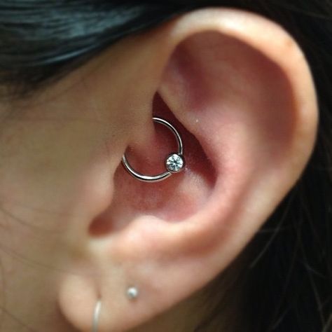 Rook Piercing Ideas with Crystal Captive Bead Ring