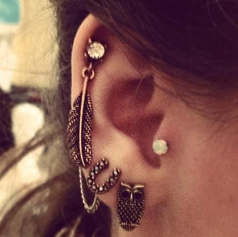 Ear Piercing Ideas for Tragus, Helix, Cartilage at MyBodiArt