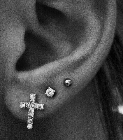 Cross Ear Piercings Ideas at MyBodiArt