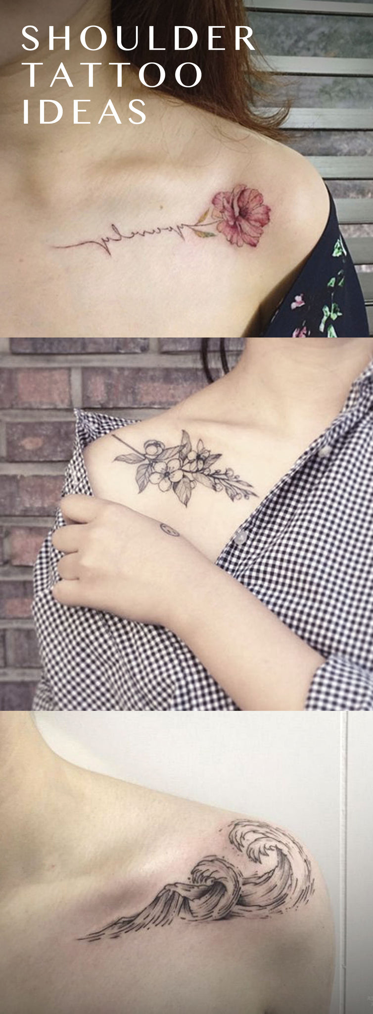 Vintage Black Flower Tattoo Ideas for Women - Traditional Watercolor Floral Ideas Del Tatuaje - Surf Waves Arm Idées de Tatouage - www.MyBodiArt.com 