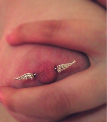 Angel Wings Nipple Piercing Jewelry at MyBodiArt