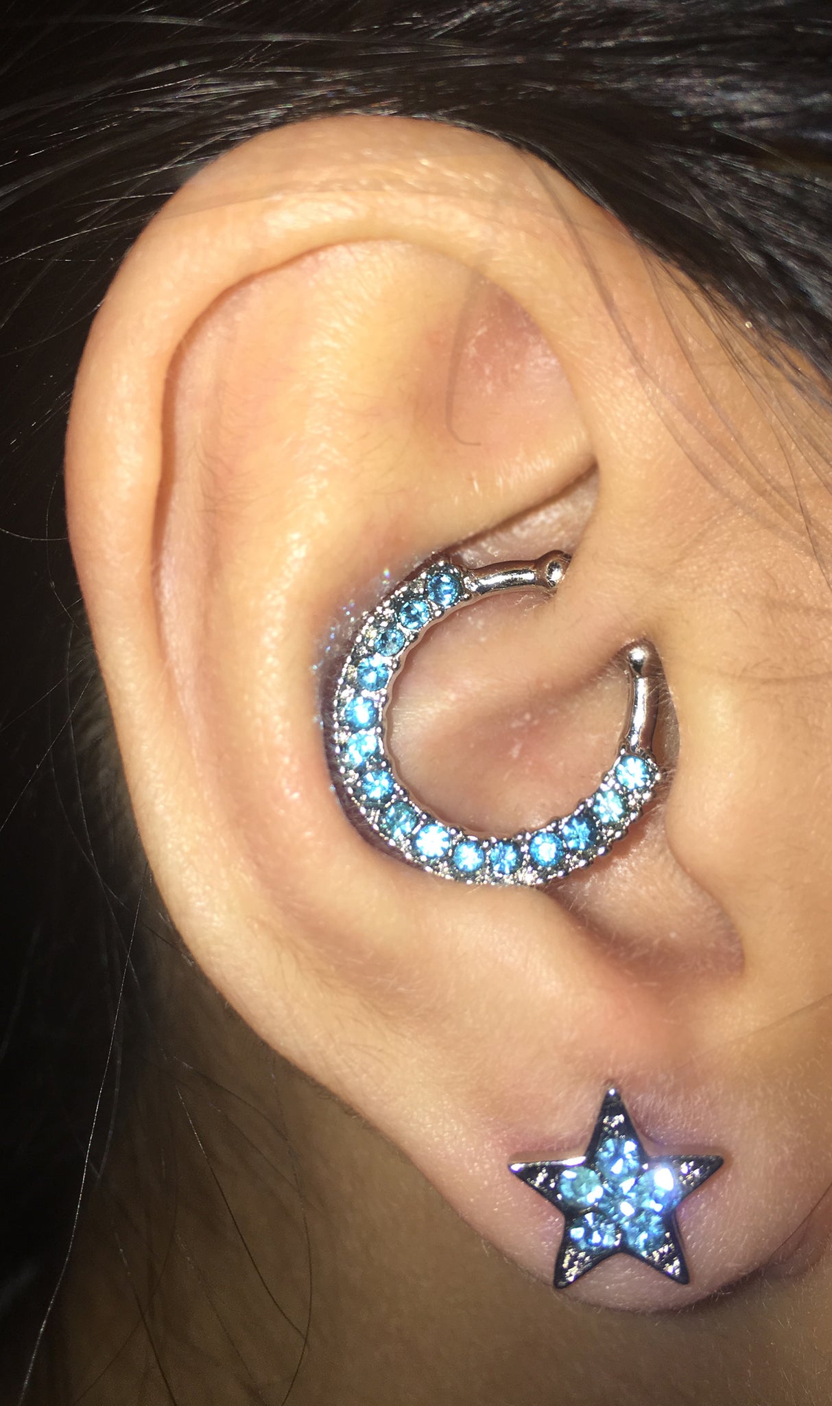 Cute Ear Piercing Ideas for Teens - Cartilage Helix Daith Star Earring Stud Ring Hoop - www.MyBodiArt.com