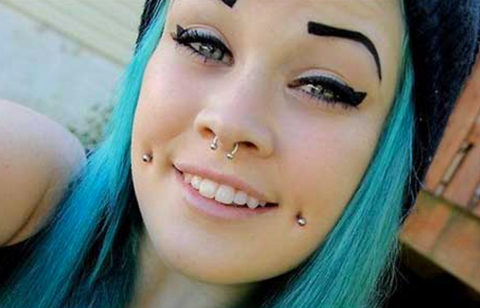 Hot Chick with Piercings, Dimple Piercing Jewelry at MyBodiArt