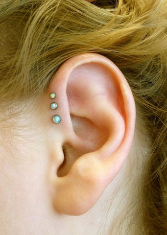 Opal Triple Helix Piercing Jewelry Ideas @MyBodiArt