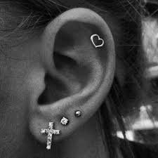 Cartilage Piercing Jewelry Ideas with Heart Cartilage Earring